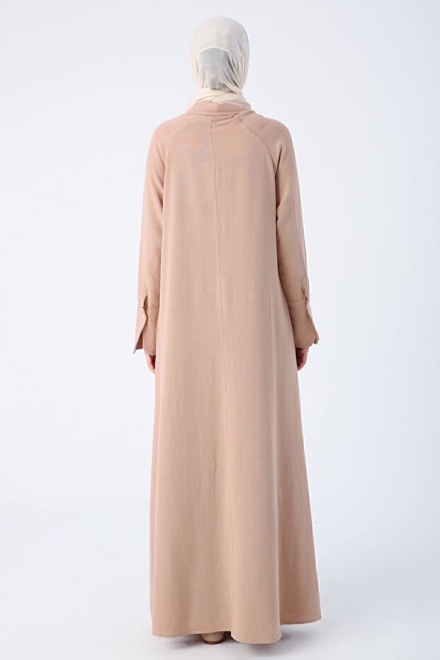 Tmavě béžové raglánové povlečení s rukávy Abaya - 4