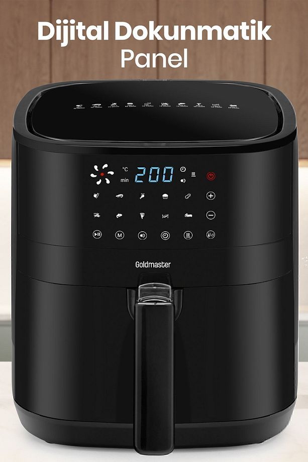 Smartfry Dijital Dokunmatik 1900 W 10 Ön Ayarlı 6 Litre Airfryer Yağsız Kızartma Sıcak Hava Fritöz - 8