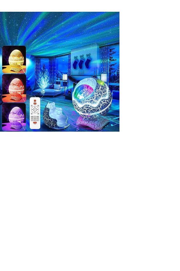 Dinozor yumurta kabuk Galaxy projektör yıldızlı gökyüzü gece lambası Bluetooth oth-hoparlörler LED - 2