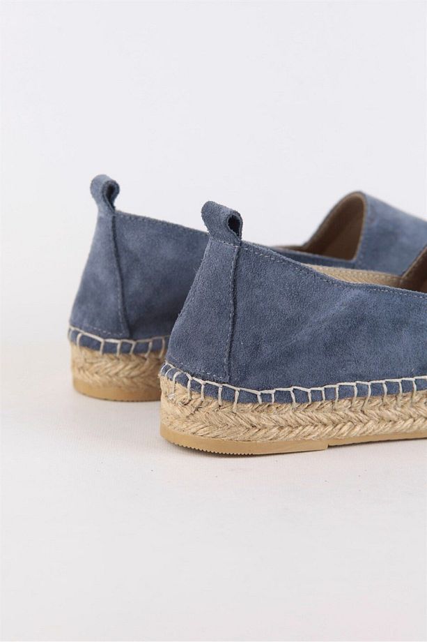Best Kot Mavi Süet Kadın Espadril Ayakkabı - 8
