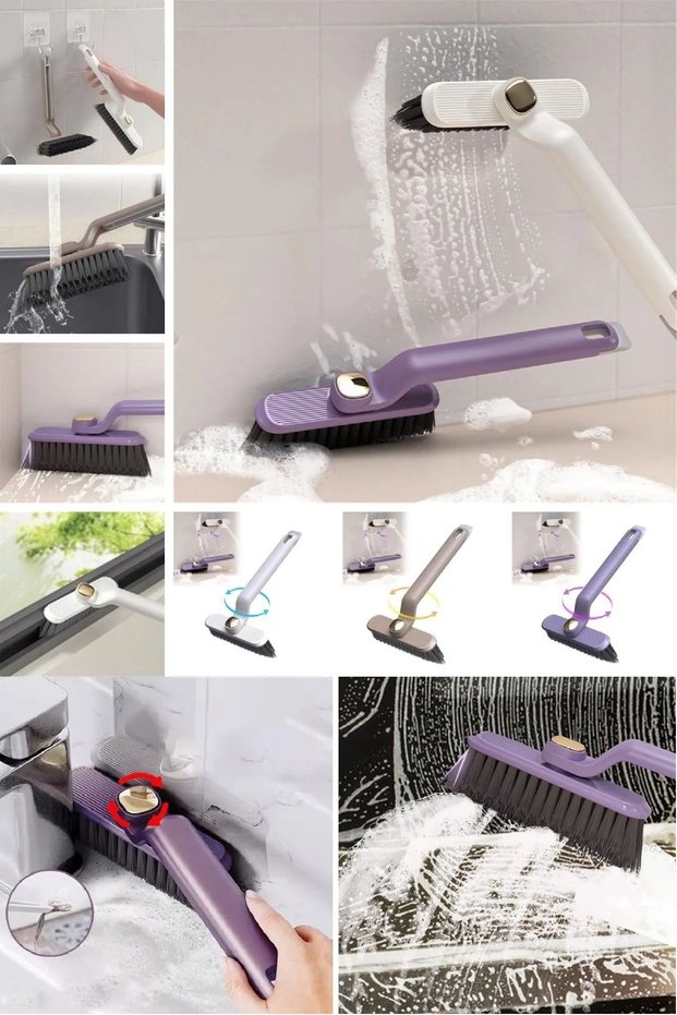 360 Degree Rotating Detailed Cleaning Brush Set Bathroom Toilet Brush Tweezers Joint Cleaning with Apparatus