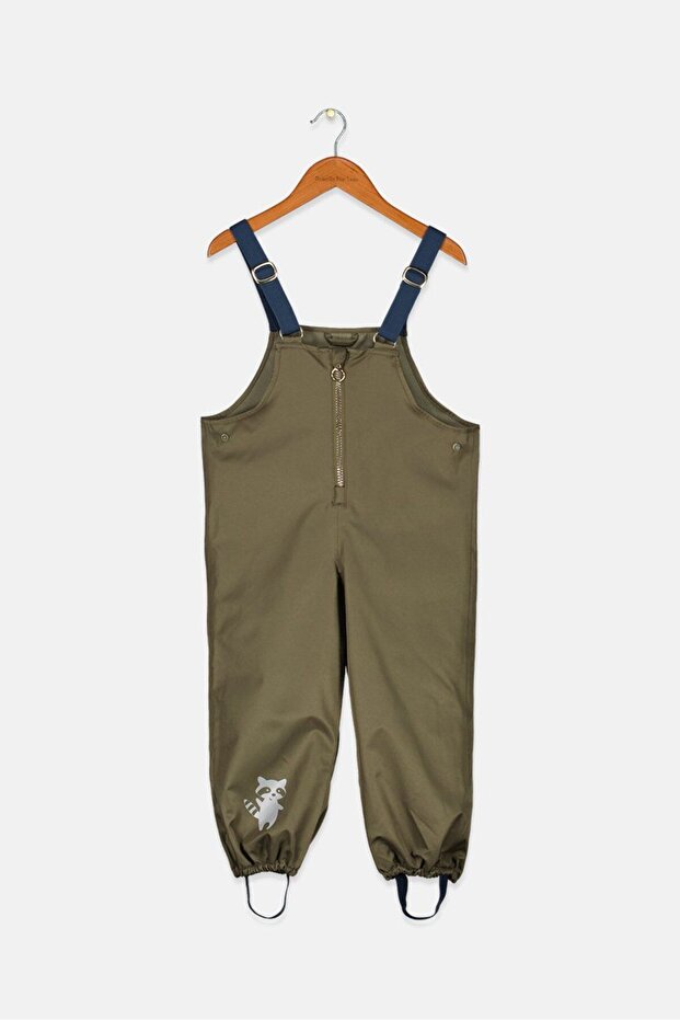 Toddlers Boy Solid Rain Pants, Olive - 1