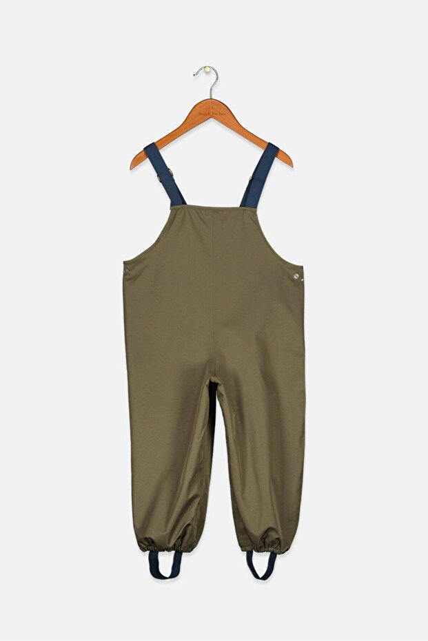 Toddlers Boy Solid Rain Pants, Olive - 2