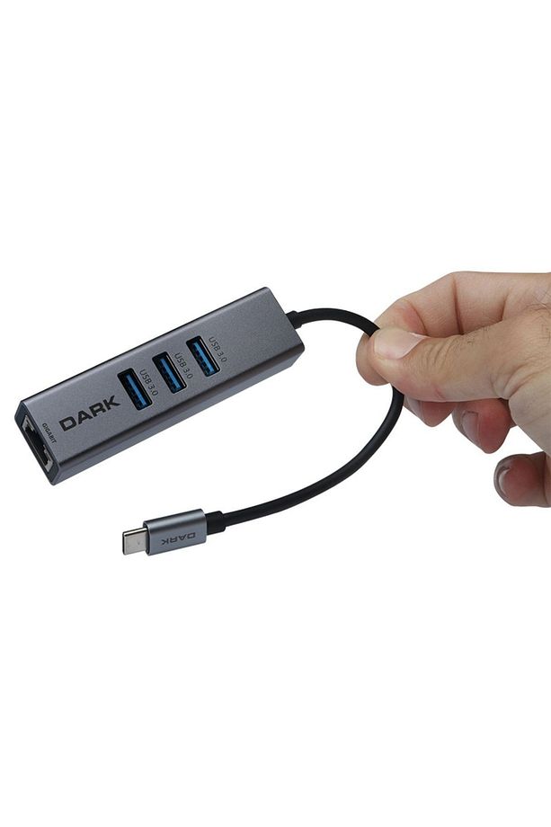 DK-AC-U31X3GL USB3.1 TypeC - 3 x USB3.0 HUB ve 1 x Gigabit Ethernet - 4