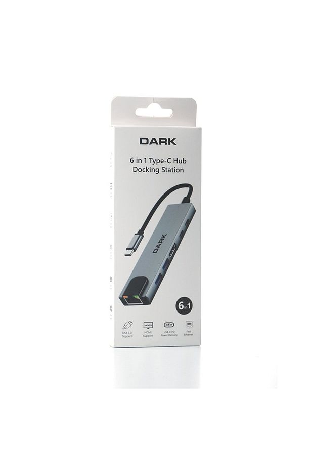 6 in 1 USB 3.2 Type-C to Ethernet / Hdmi / USB-C PD 100W Macbook & Notebook için Port Çoklayıcı Hub - 5