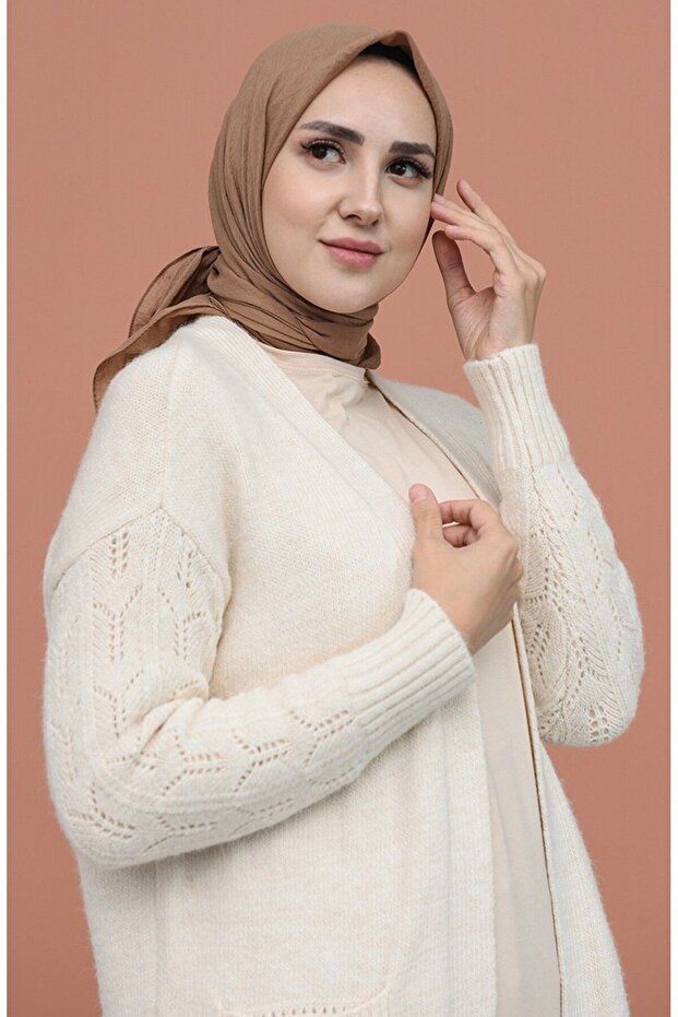 وشاح ناعم بلون سادة - 1