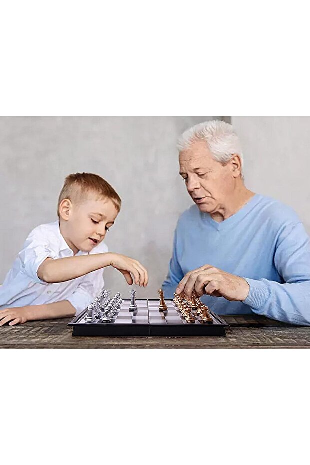 Mıknatıslı Satranç Takımı Manyetik Satranç Chess Set 24cm2 - 3