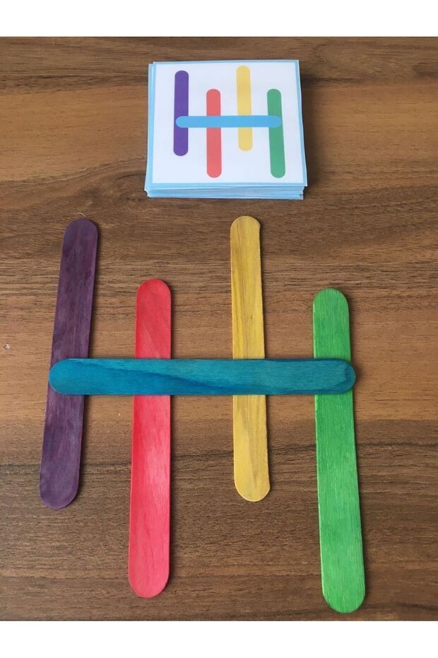 نحن نفعل الشكل مع العصي - 30 بطاقة / مرحلة ما قبل المدرسة / التدريب الخاص / الأنشطة - 1