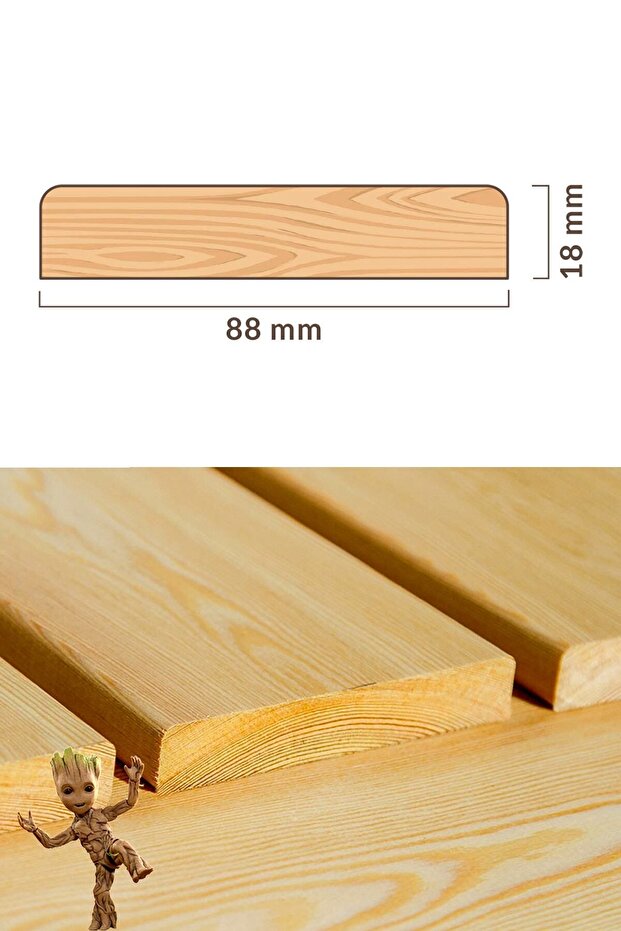 100 Cm 2.sınıf Ahşap Tırtıklı Deck - 3