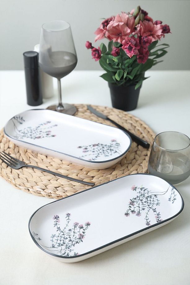 Çiçek Bahçesi Noyan Kayık Tabak 28 Cm 2 Adet 18938 - 1