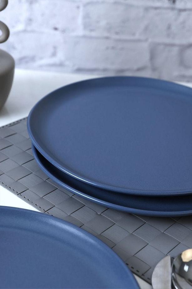 Mat Mavi Sardes Servis Tabağı 28 Cm 6 Adet 399 - 4
