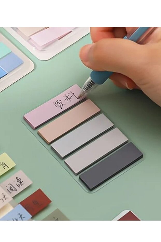 Morandi Renkler 5'li Şeffaf Yapışkanlı Not Kağıdı İndex Ayraç 100 Yaprak - 1