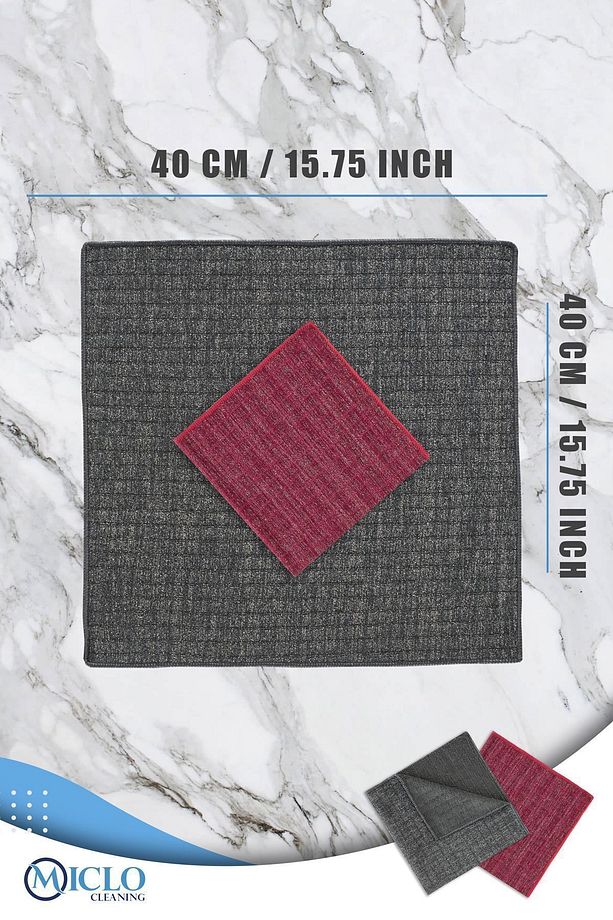 2 Adet - Zorkir Ovalama Bezi - Simli, Telli Bez 40x40 Kare Desen - 3