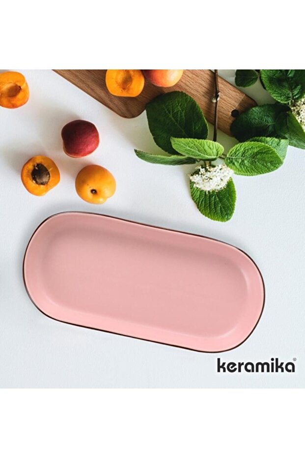 Mat Pembe Krem Nil Yeşil Noyan Kayık Tabak Kenar File 3 Renk 3 Adet - 5