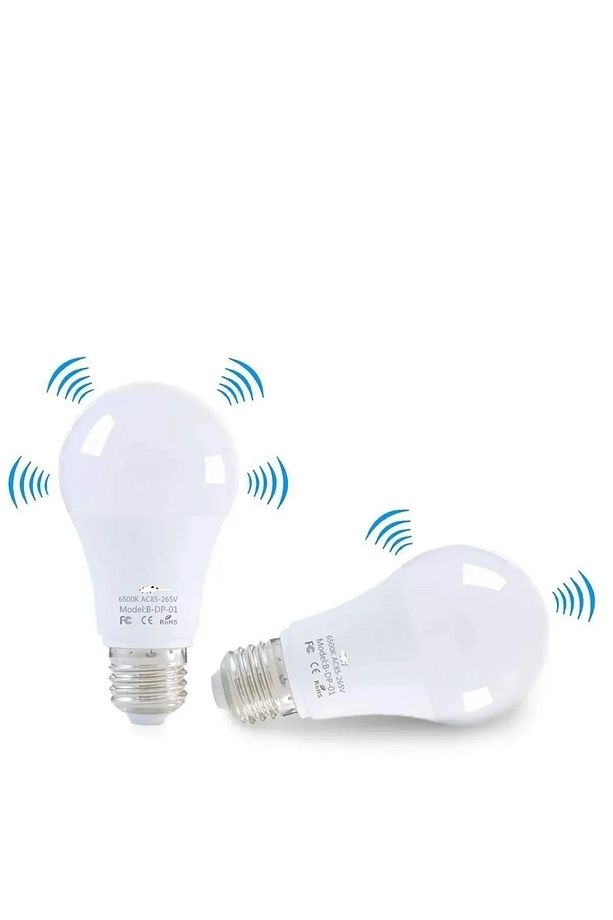Hareket Sensörlü Led Ampul Lamba 10 W Beyaz E27 Duy 2 Adet - 2