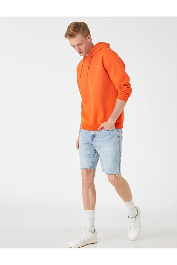 Erkek Basic Kapşonlu Sweat - 1