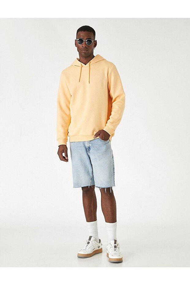 Erkek Basic Kapşonlu Sweat - 1