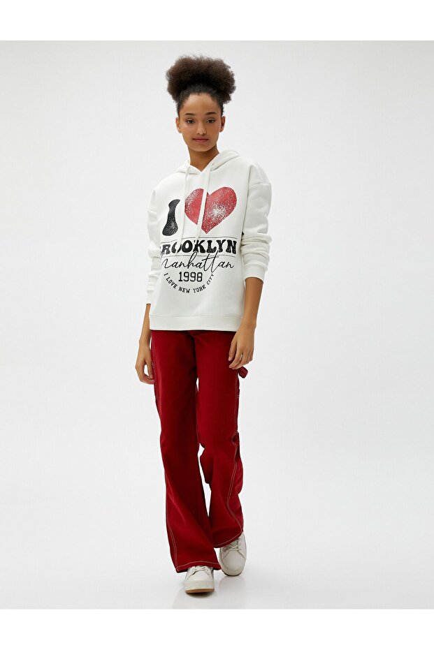 Kadın Kapüşonlu Oversize Sweat - 3