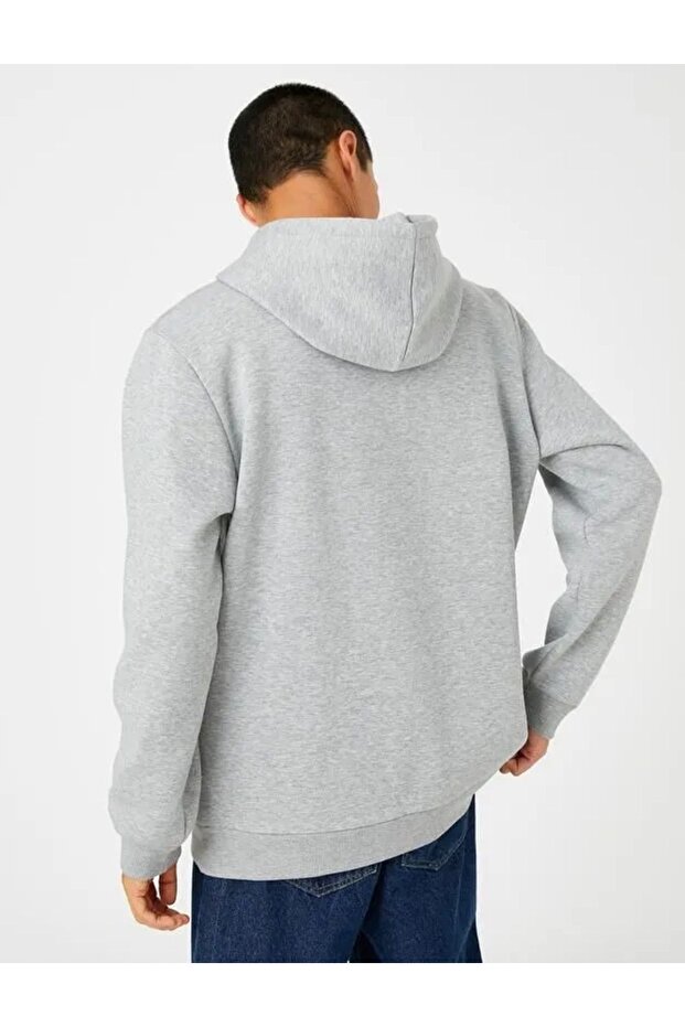 Erkek Basic Kapşonlu Sweat - 4