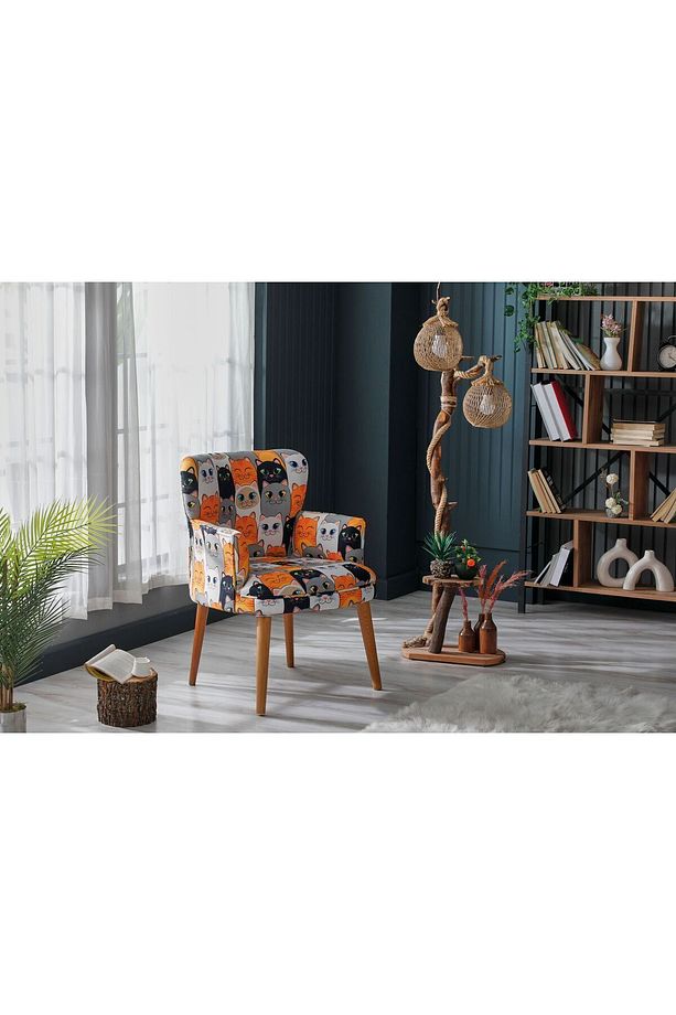 Çayseti Koltuk Berjer - Tekli Koltuk - Cafe, Ofis, Balkon, Kafe, Bahçe - Dijital Baskı - 1