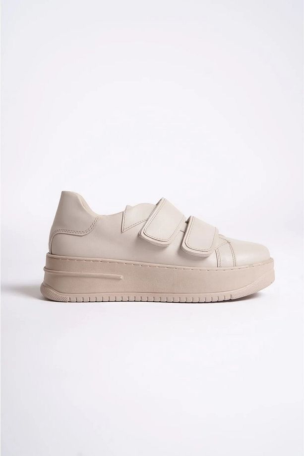 Kalın Tabanlı Çift Cırtlı Spor Ayakkabı Günlük Ayakkabı Sneaker - 4