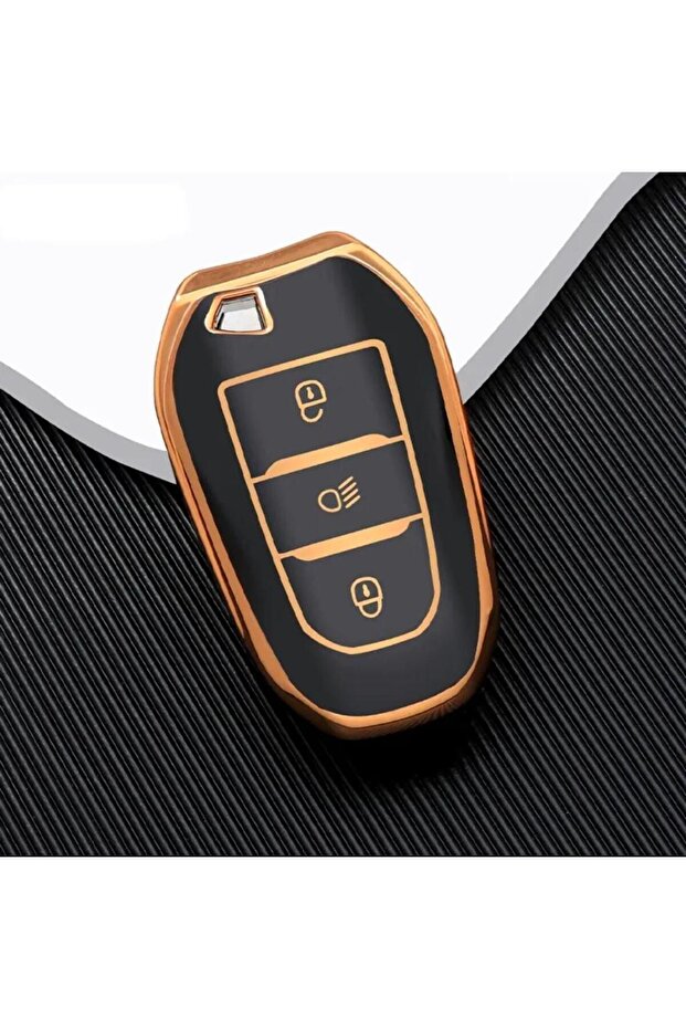 Peugeot - Citroen - Ds TPU Material Black Key Case (Middle Key Headlight)