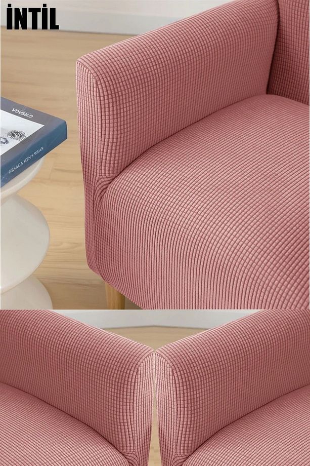 Likrali Streç Lastikli Esnek Kare Desen Berjer Tek Kişilik Kotuk Örtüsü Koltuk Kılıfı Sofa Cover - 5