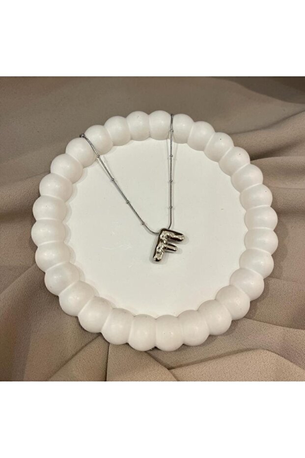 Steel Huge Balloon Letter Necklace