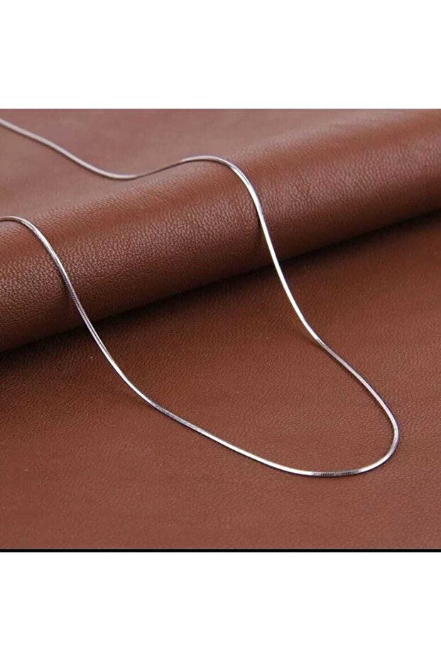 Stainless Steel Italian Scrunch Thin Chain Unisex Necklace Silver 2 Mm 60 Cm