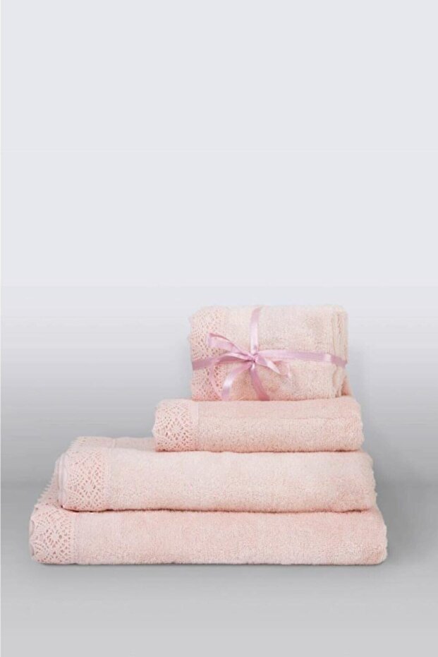 Lacy 100% Cotton Bath Towel Powder 90x150