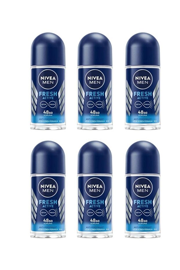 NİVEA DEO ROLL-ON MEN MİNİ FRESH ACTİVE 25 ML 6 ADET - 1