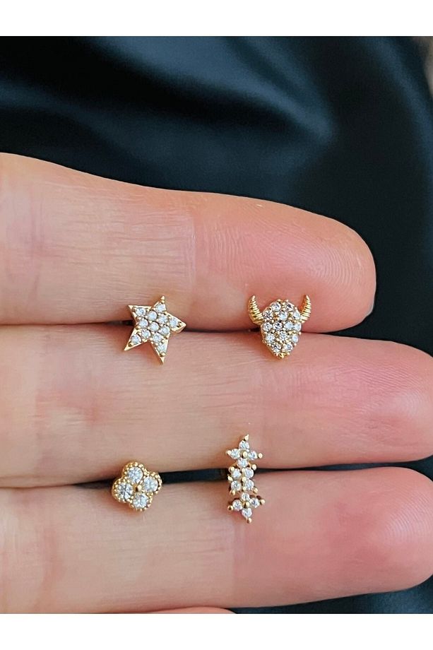 Çelik Kıkırdak Helix Tragus Piercing (4adet) - 1