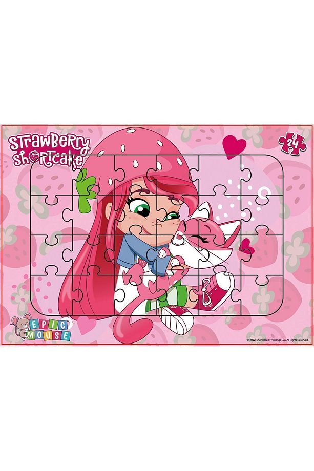 Çilek Kız Eğitici 2li Puzzle Seti - Yeni Başlayacaklara - 24 Parça Frame Puzzle/Yapboz - 2