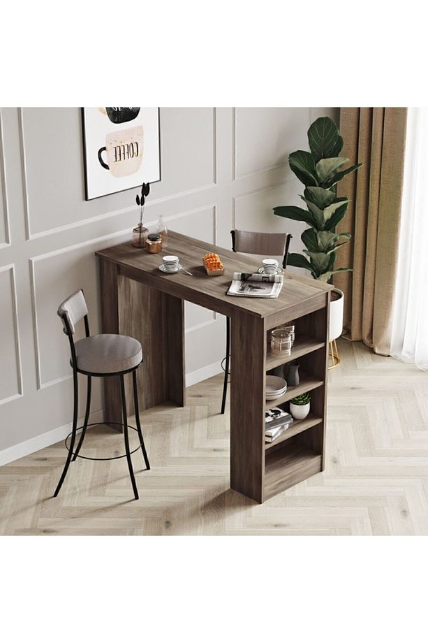 Style Bar Masası Mutfak Yemek Masası Kahve St1-cu - 1
