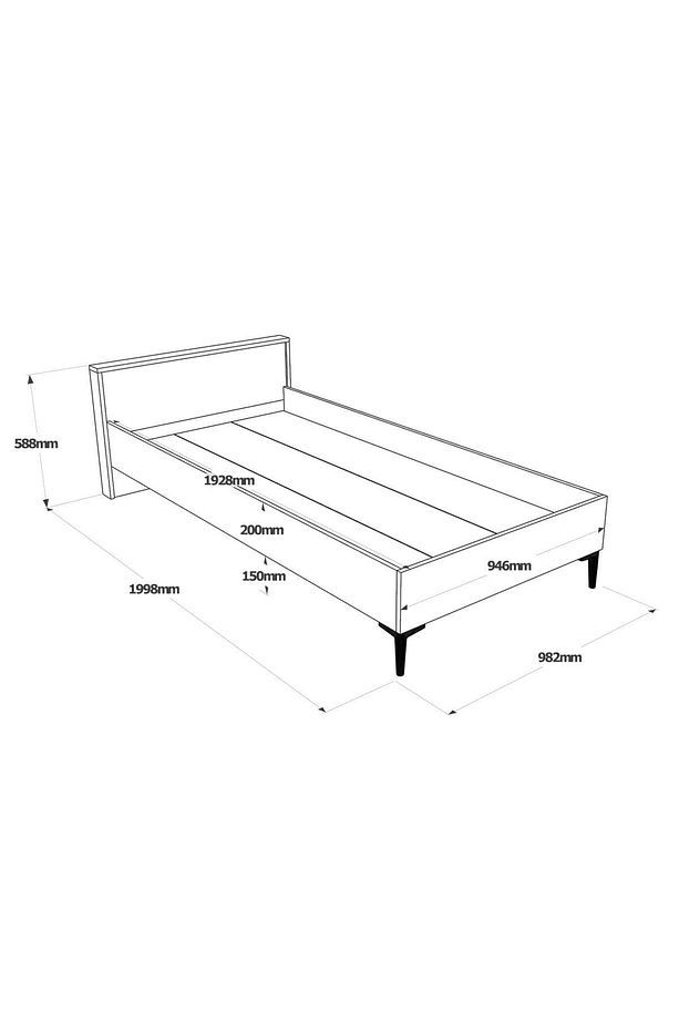 Aristo Tekli Karyola 190*90cm Kahve-antrasit Ar5-ca - 5