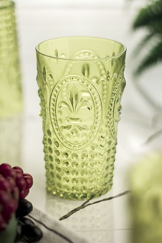 Akrilik Yeşil Tekli Uzun Bardak & Su Meşrubat Bardağı 750 ml ( Büyük Boy & Cam Değildir ) - 1