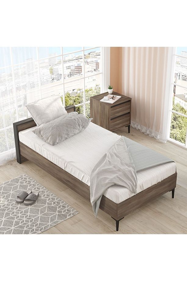 Aristo Tekli Karyola 190*90cm Kahve-antrasit Ar5-ca - 2