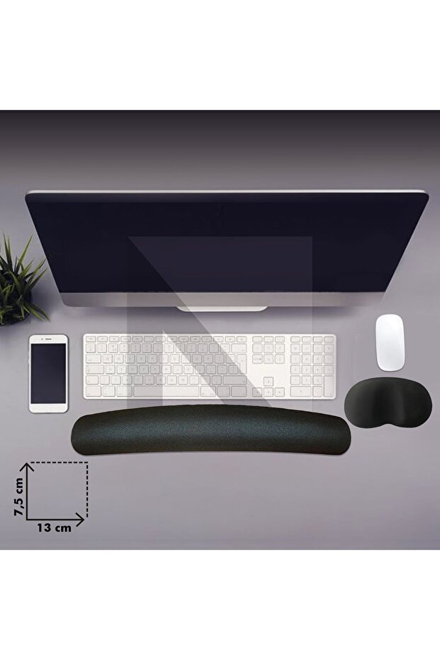MP03 - Memory Mouse Ve Klavye Bilek Destek Pedi | Yumuşak, Ergonomik, El Bileği Dinlendirme Ped Set - 2