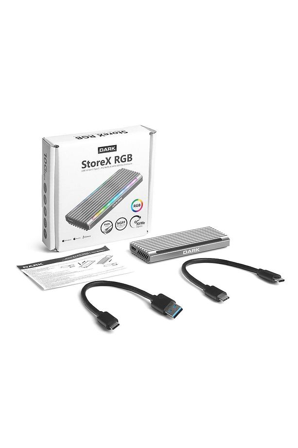 Usb 3.2 Gen2 Type C - M.2 Nvme & Ngff Sata Ssd Rgb Led'li Disk Kutusu - 7