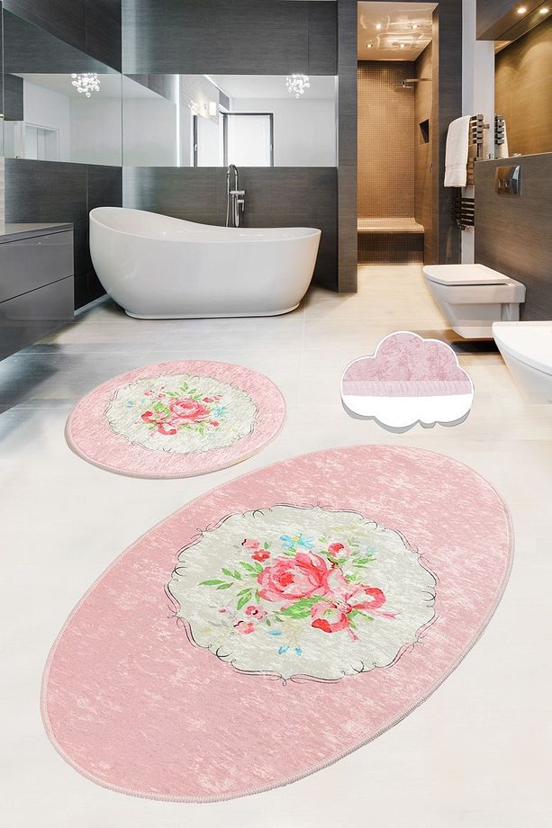 Rena 2'li Set Banyo Halısı Paspas Seti, Klozet Takımı Djtbanyo - 1