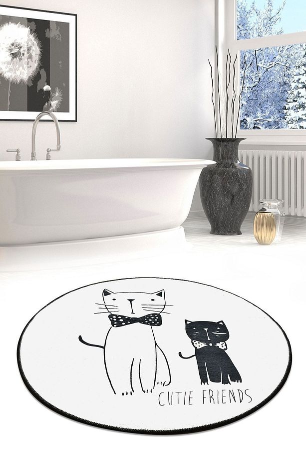 Lıttle Cats Çap 100 Cm Banyo Halısı Djth - 1