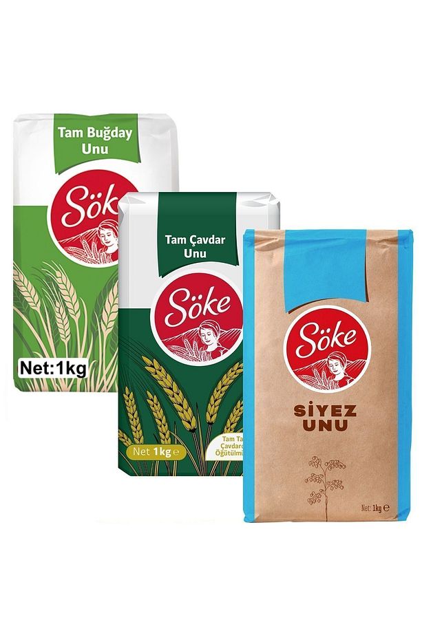 Tam Buğday Un 1 kg Çavdar Un 1 kg Siyez Un 1 kg 3 lü Set - 1