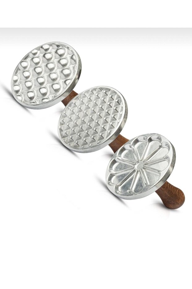 3-Piece Cast Iron Christmas Cookie Mold / Pancake Stamp Cookie Stamps (Figure)