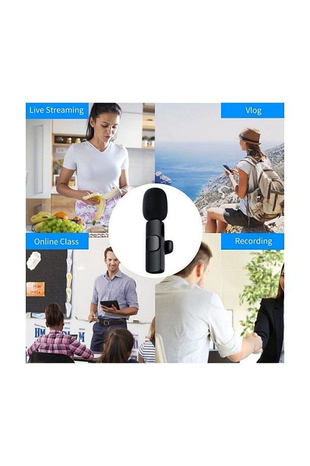 Type-c Girişli Telefon Uyumlu Wireless Youtube Facebook Tiktok Yayın Kablosuz Yaka Mikrofonu - 4