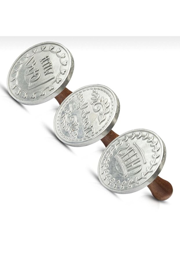 3-Piece Cast Christmas Cookie Mold Pancakes Seal Cookie Stamps (Yazi)