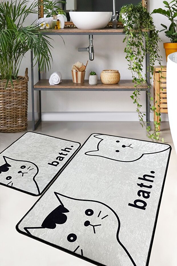 Likeable Set of 2 Bathroom Rugs