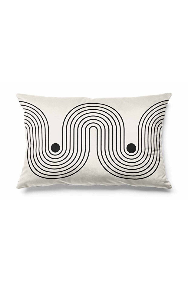 Rectangular Modern Patterned Double-Sided Printed Suede Throw Pillow Cover - 1