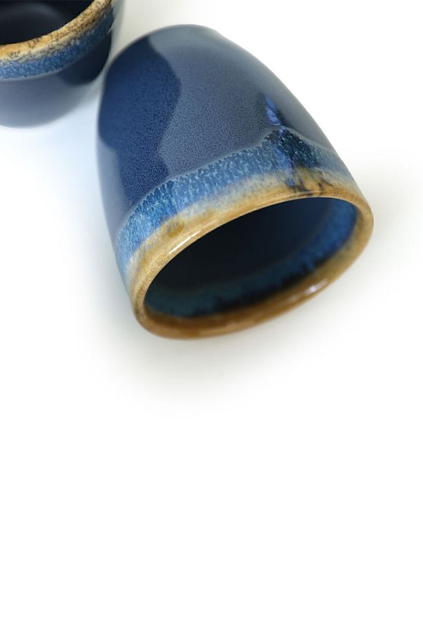 Shizen Mavi Latte Kupa 8 Cm 6 Adet Q39 - 5