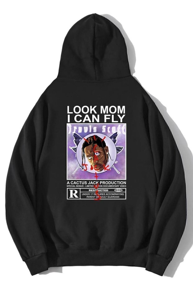Oversize Look Mom I Can Fly Cactus Jack Hoodie