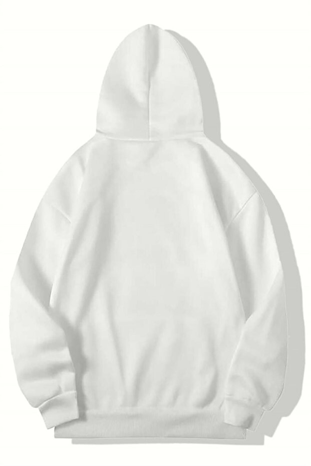 Unisex Oversize Basic Elements Hoodie Ekru - 2